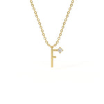 F Diamond Initial Pendant