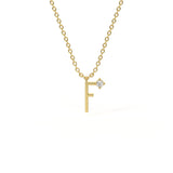 F Diamond Initial Pendant