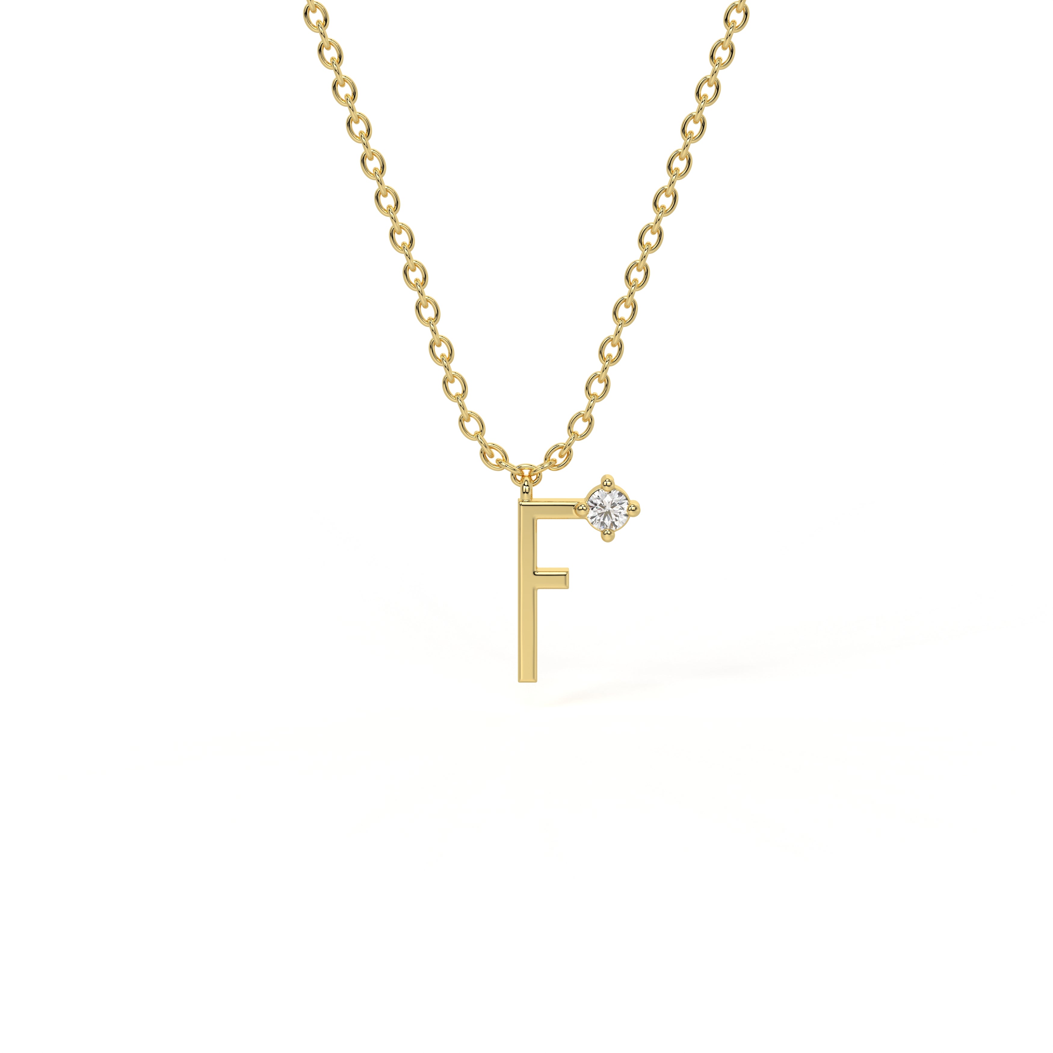 F Diamond Initial Pendant