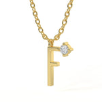 F Diamond Initial Pendant
