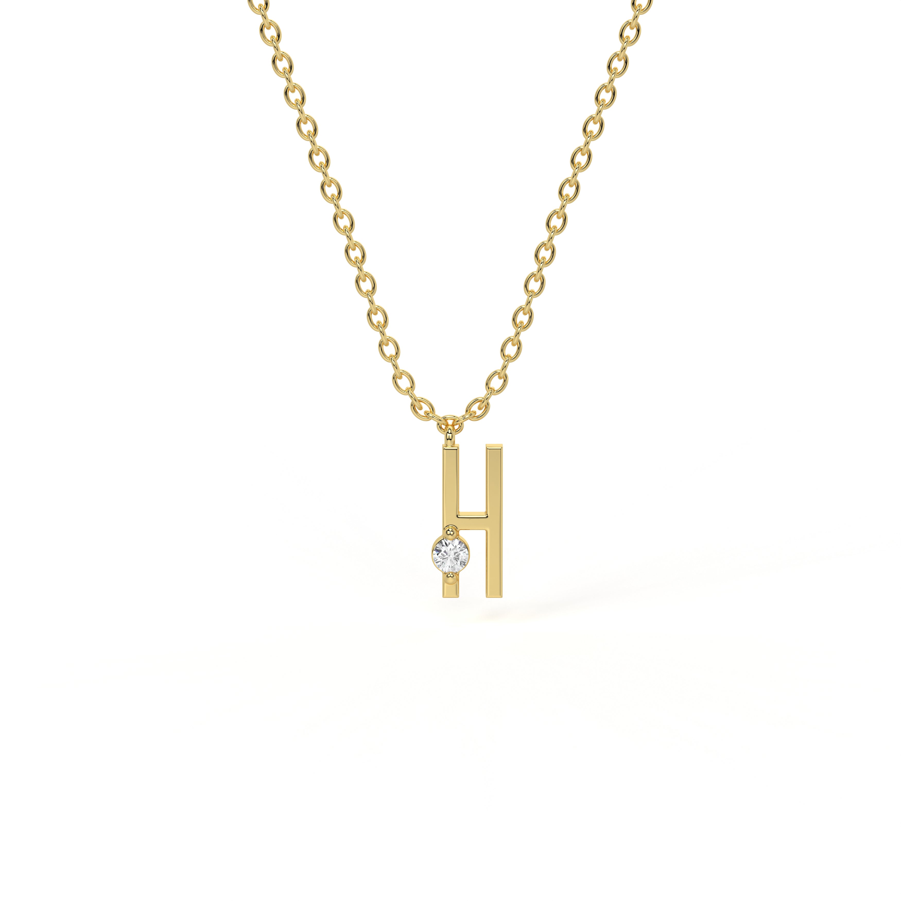 H Diamond Initial Pendant