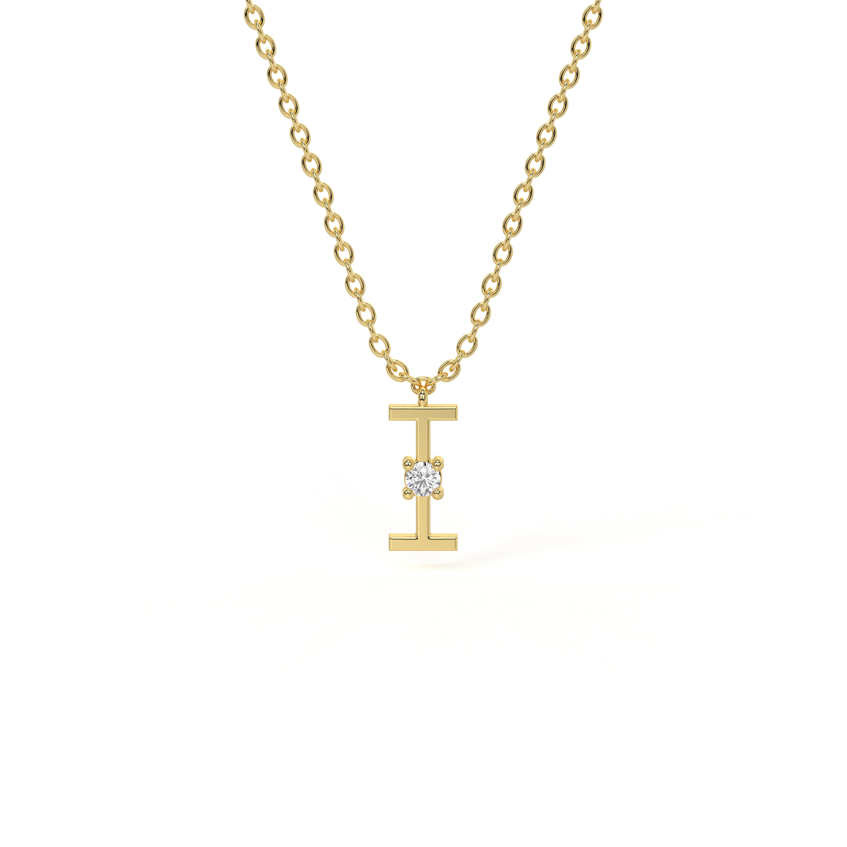 I Diamond Initial Pendant