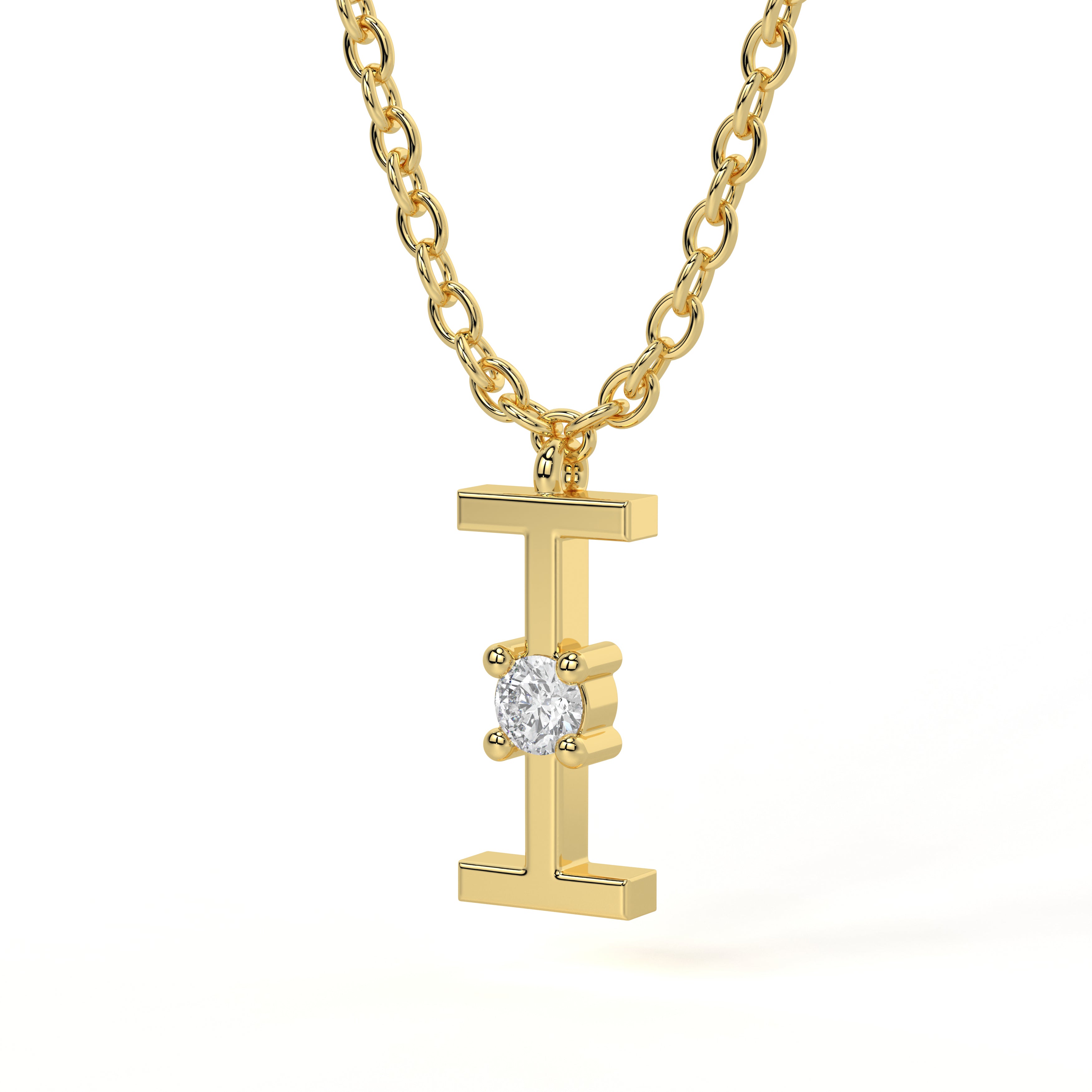 I Diamond Initial Pendant