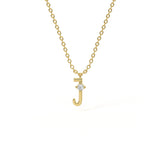 J Diamond Initial Pendant