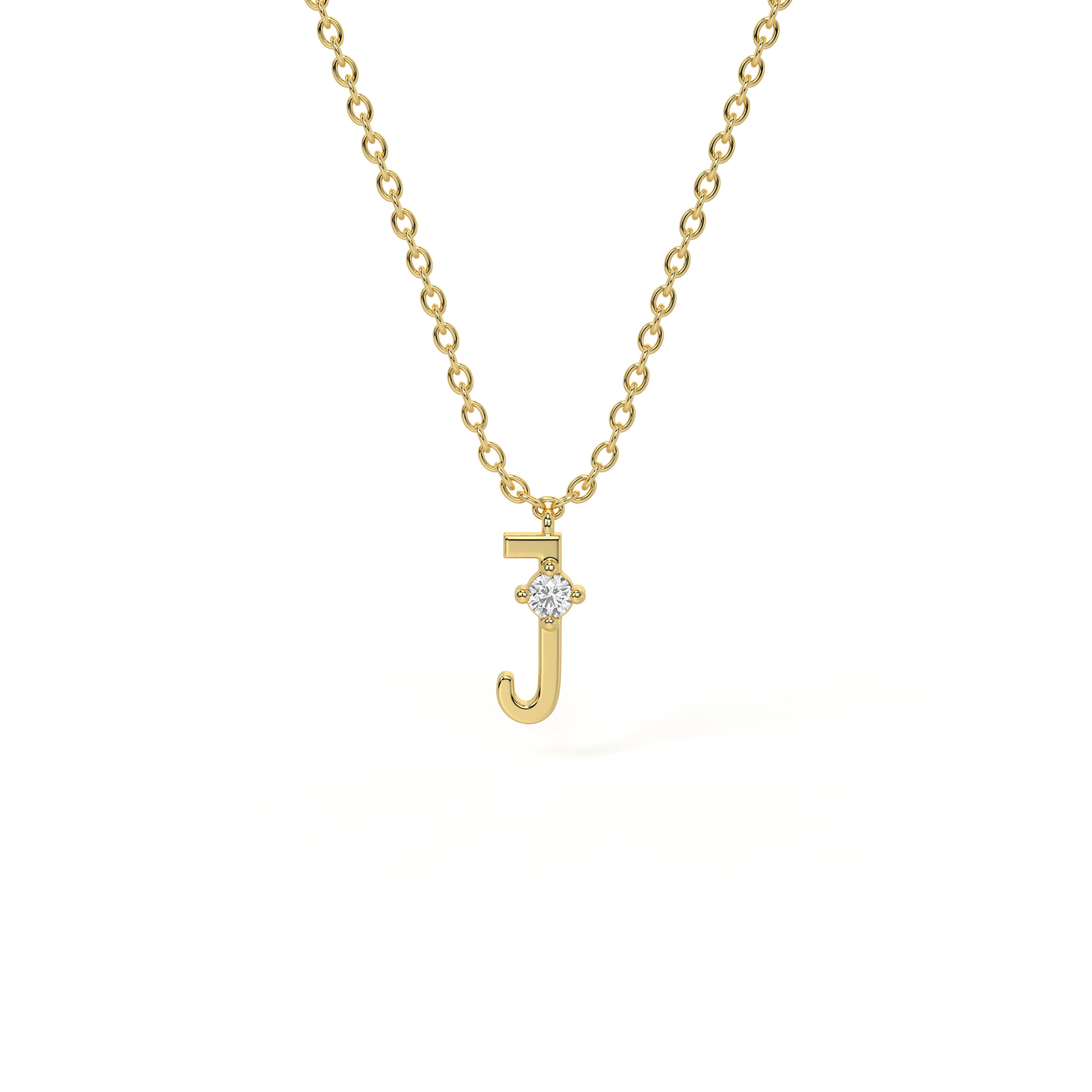 J Diamond Initial Pendant