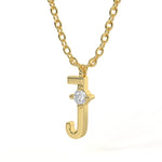 J Diamond Initial Pendant