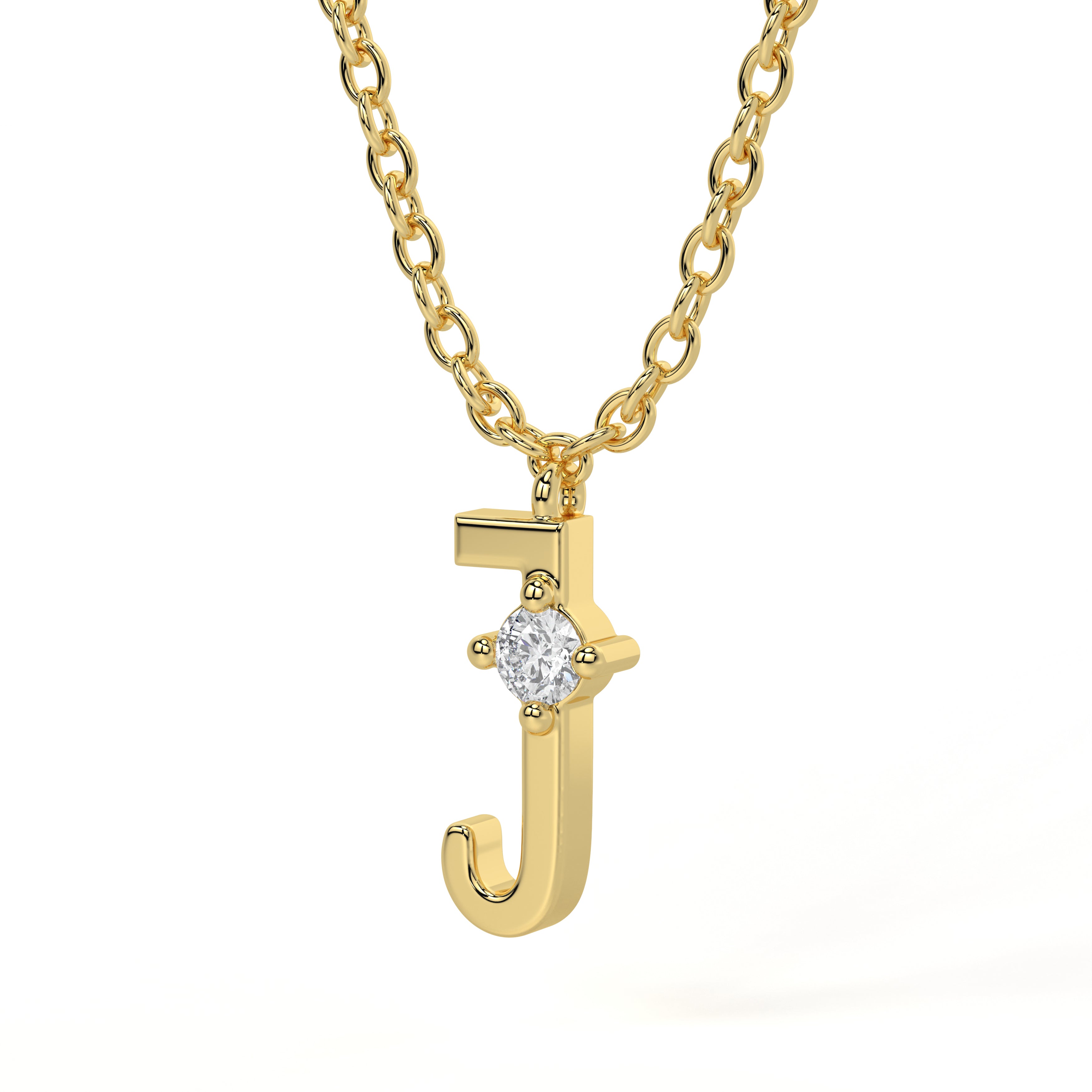 J Diamond Initial Pendant