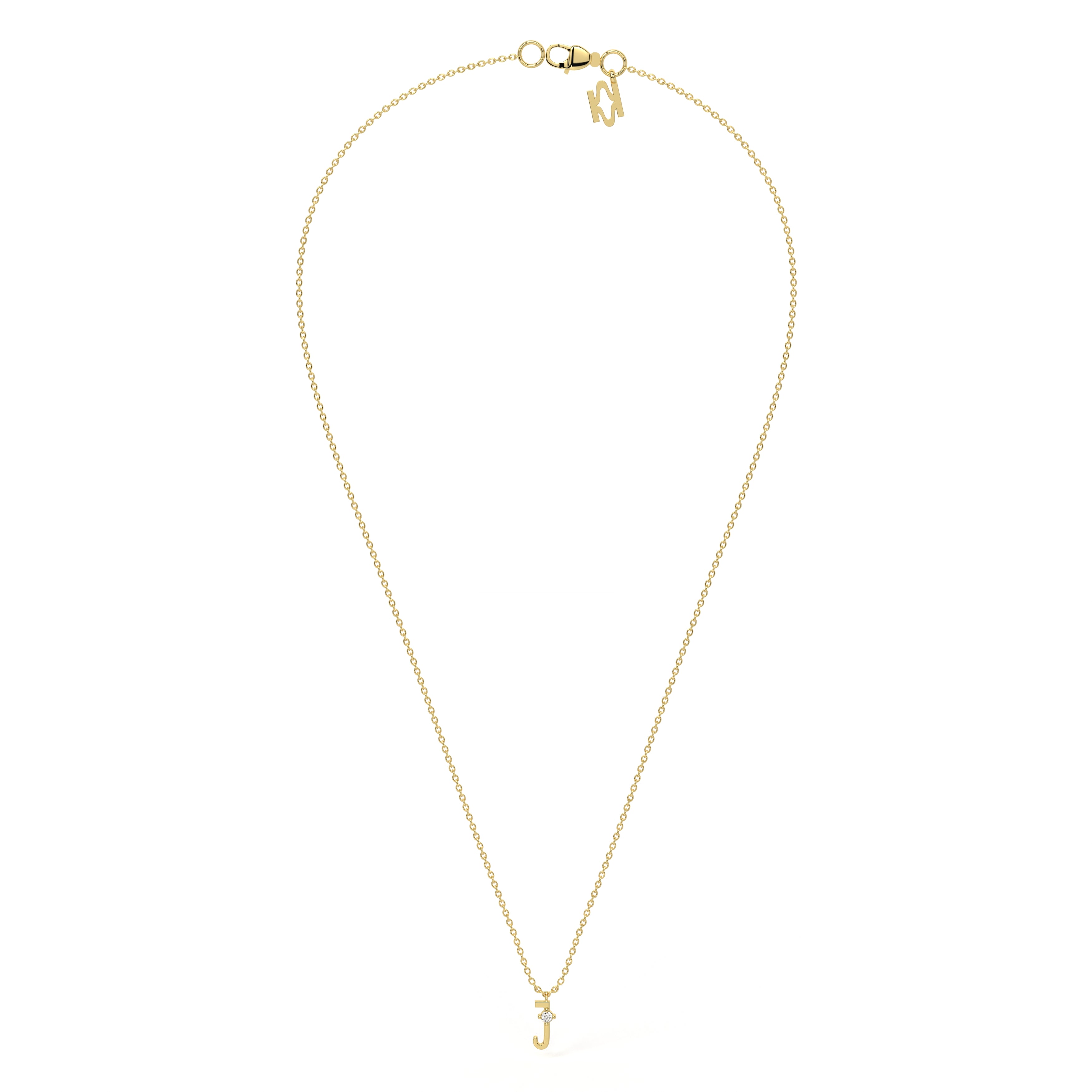 J Diamond Initial Pendant