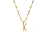K Diamond Initial Pendant