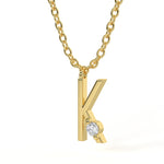 K Diamond Initial Pendant