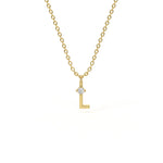 L Diamond Initial Pendant