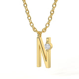 N Diamond Initial Pendant