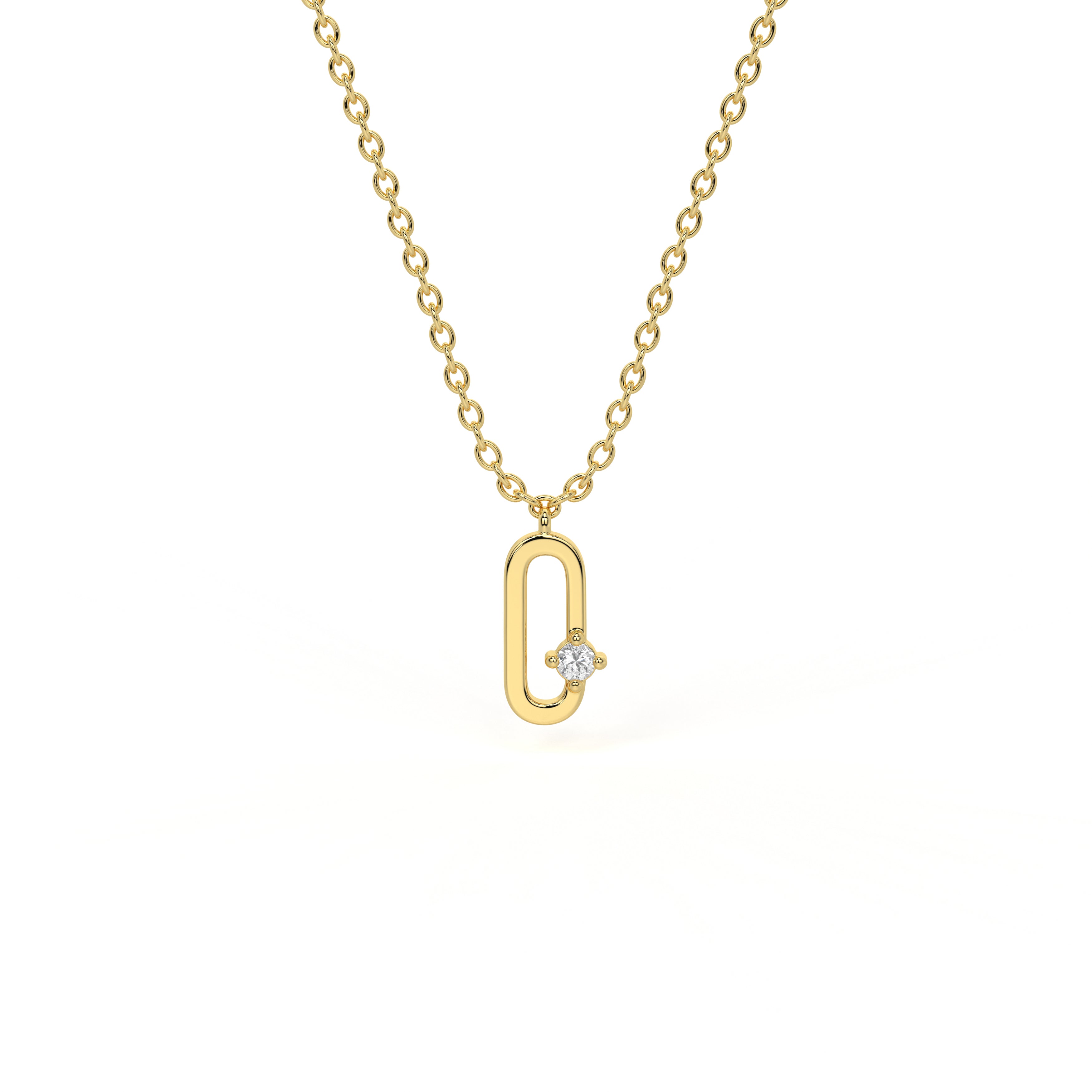 O Diamond Initial Pendant