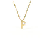 P Diamond Initial Pendant