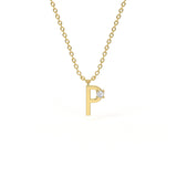 P Diamond Initial Pendant
