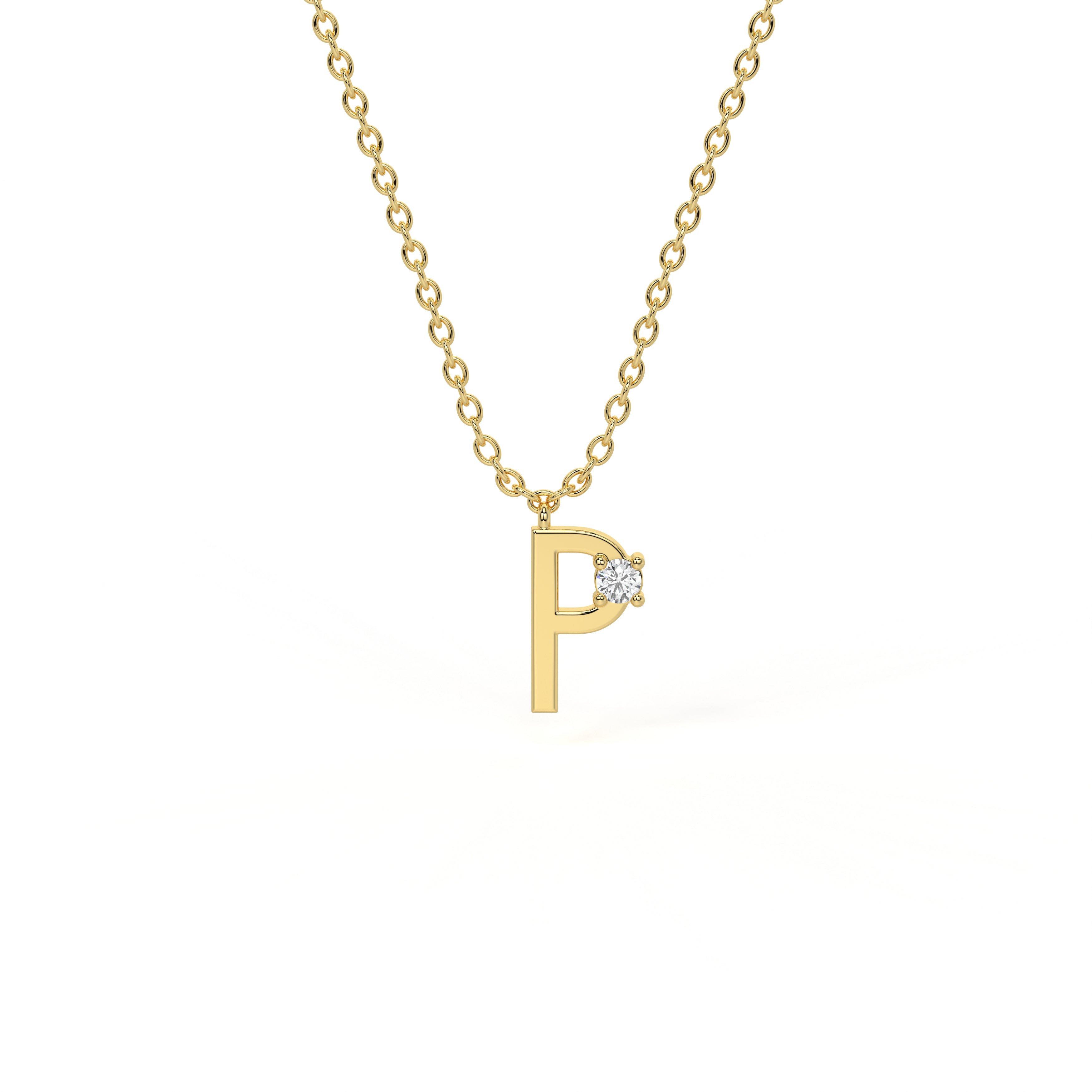 P Diamond Initial Pendant