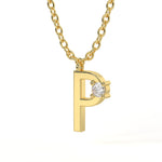 P Diamond Initial Pendant