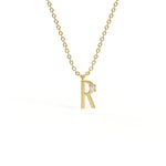 R Diamond Initial Pendant