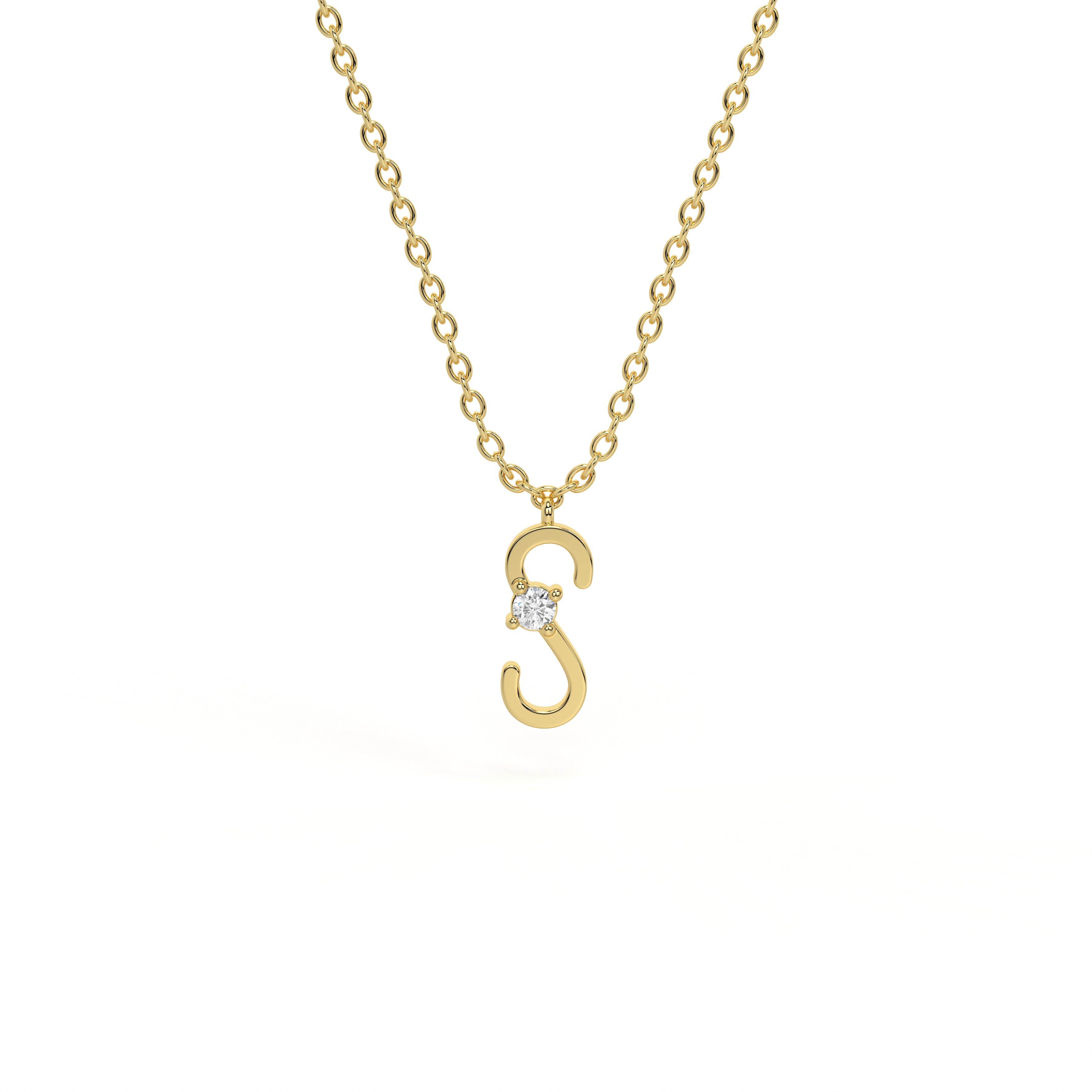 S Diamond Initial Pendant