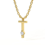 T Diamond Initial Pendant