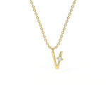 V Diamond Initial Pendant