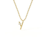 Y Diamond Initial Pendant