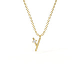 Y Diamond Initial Pendant