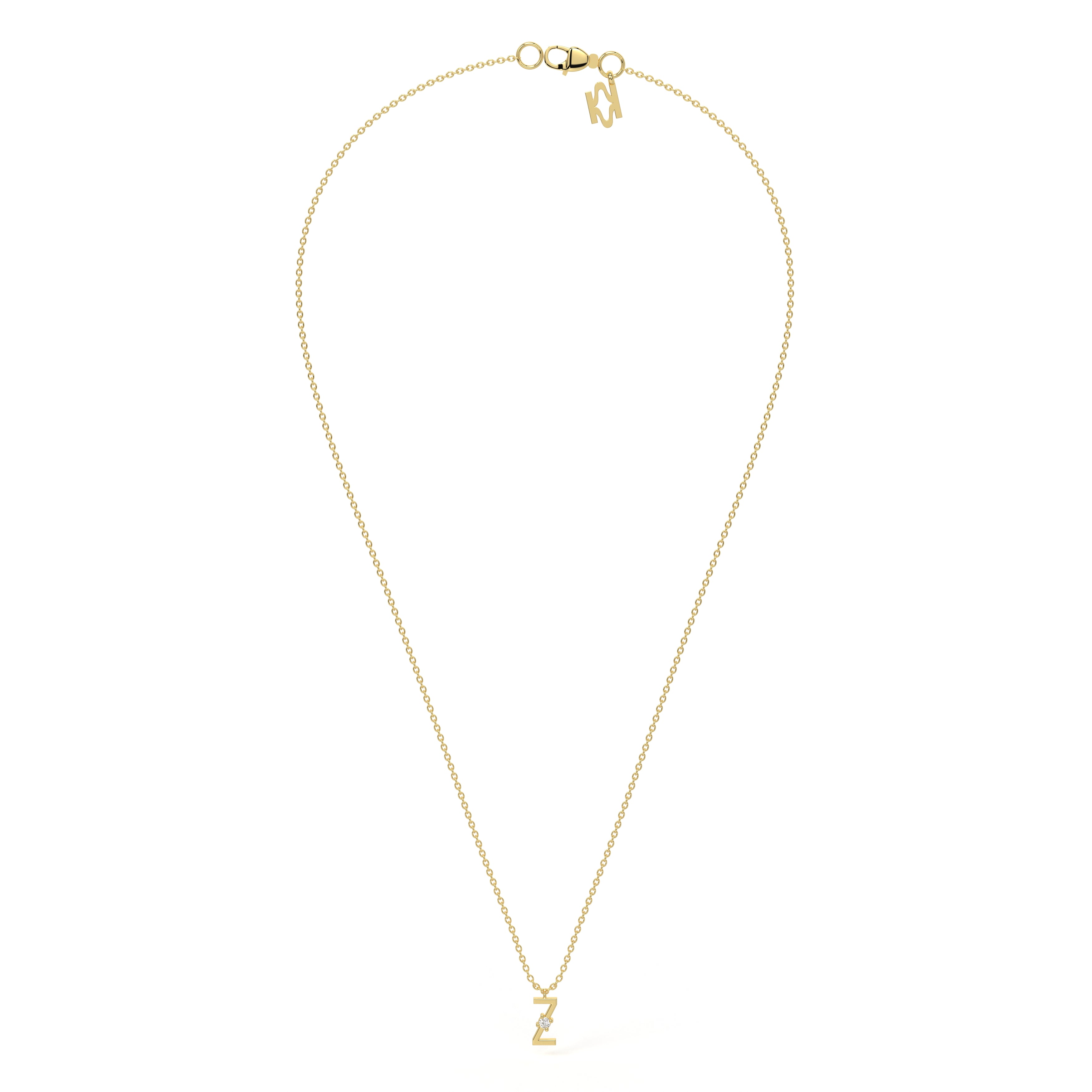 Z Diamond Initial Pendant