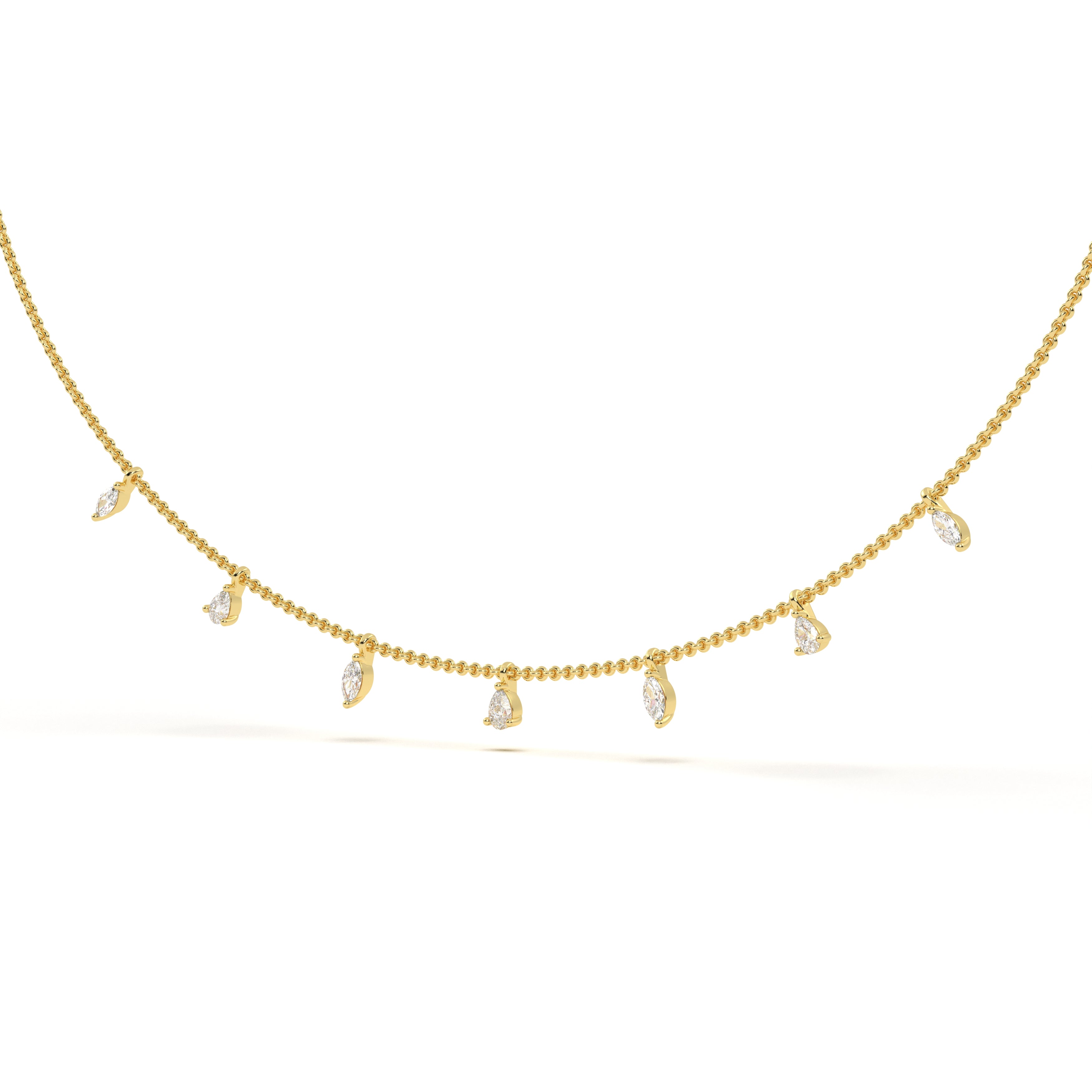 Pear Marquise Station Necklace