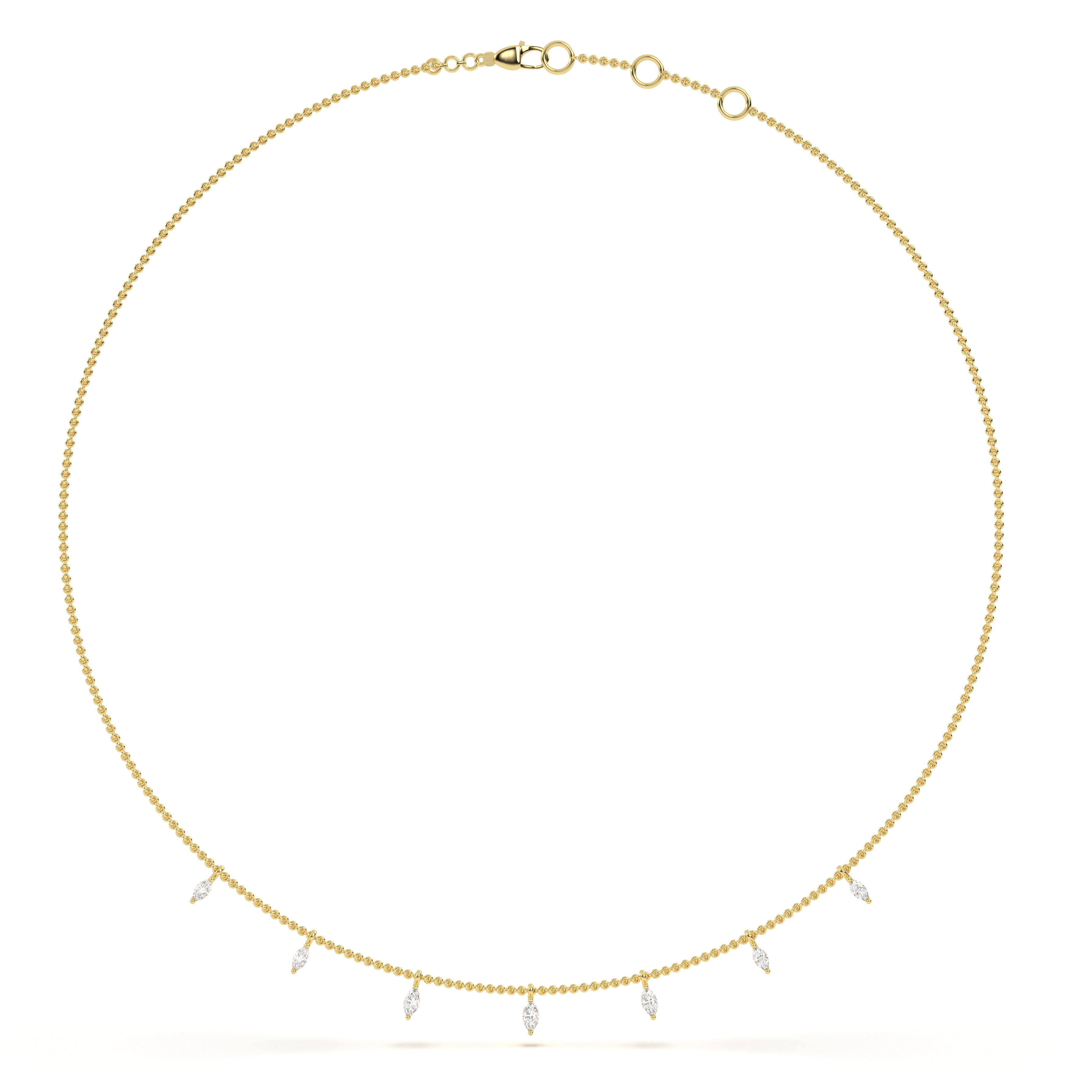 Mini Marquise Station Necklace