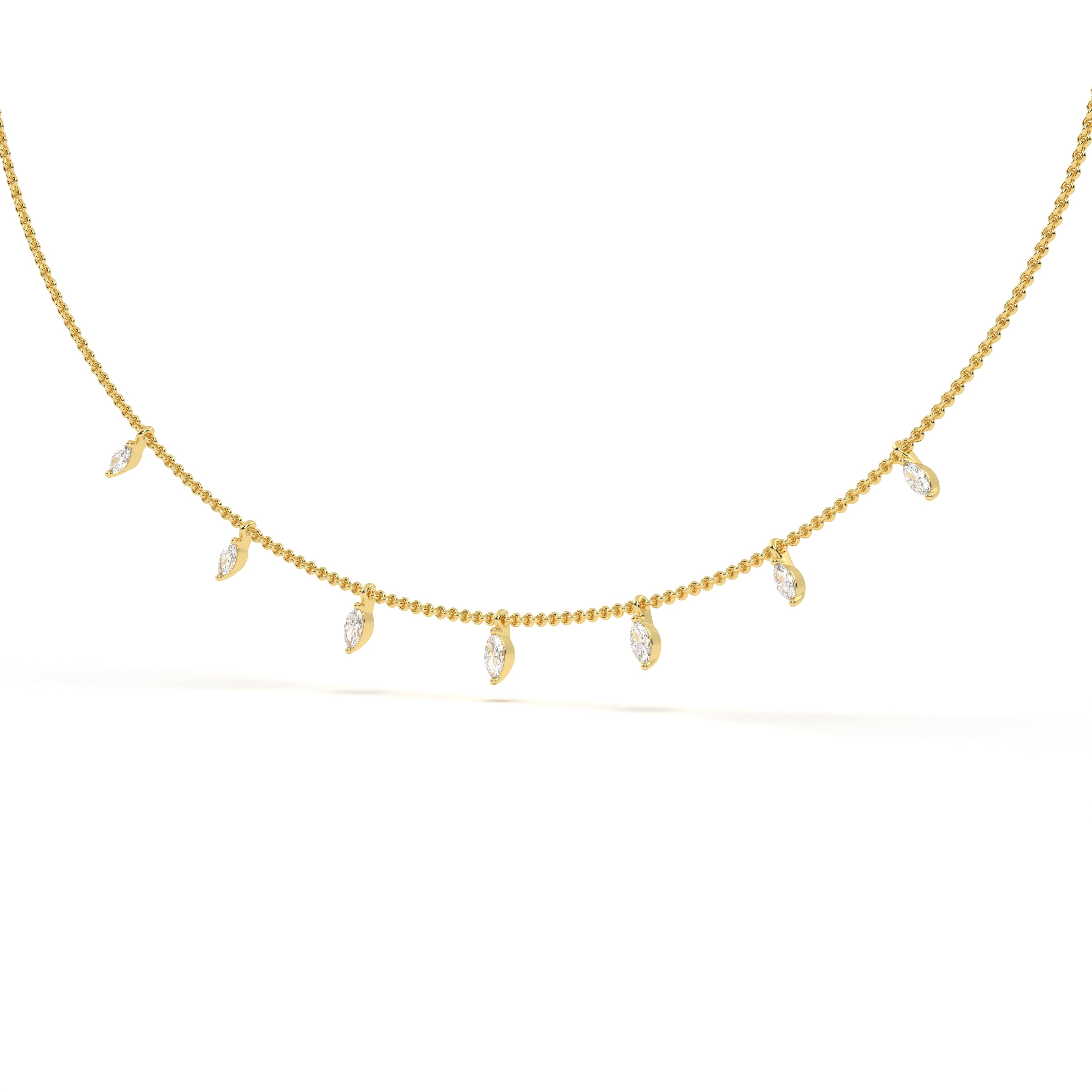 Mini Marquise Station Necklace