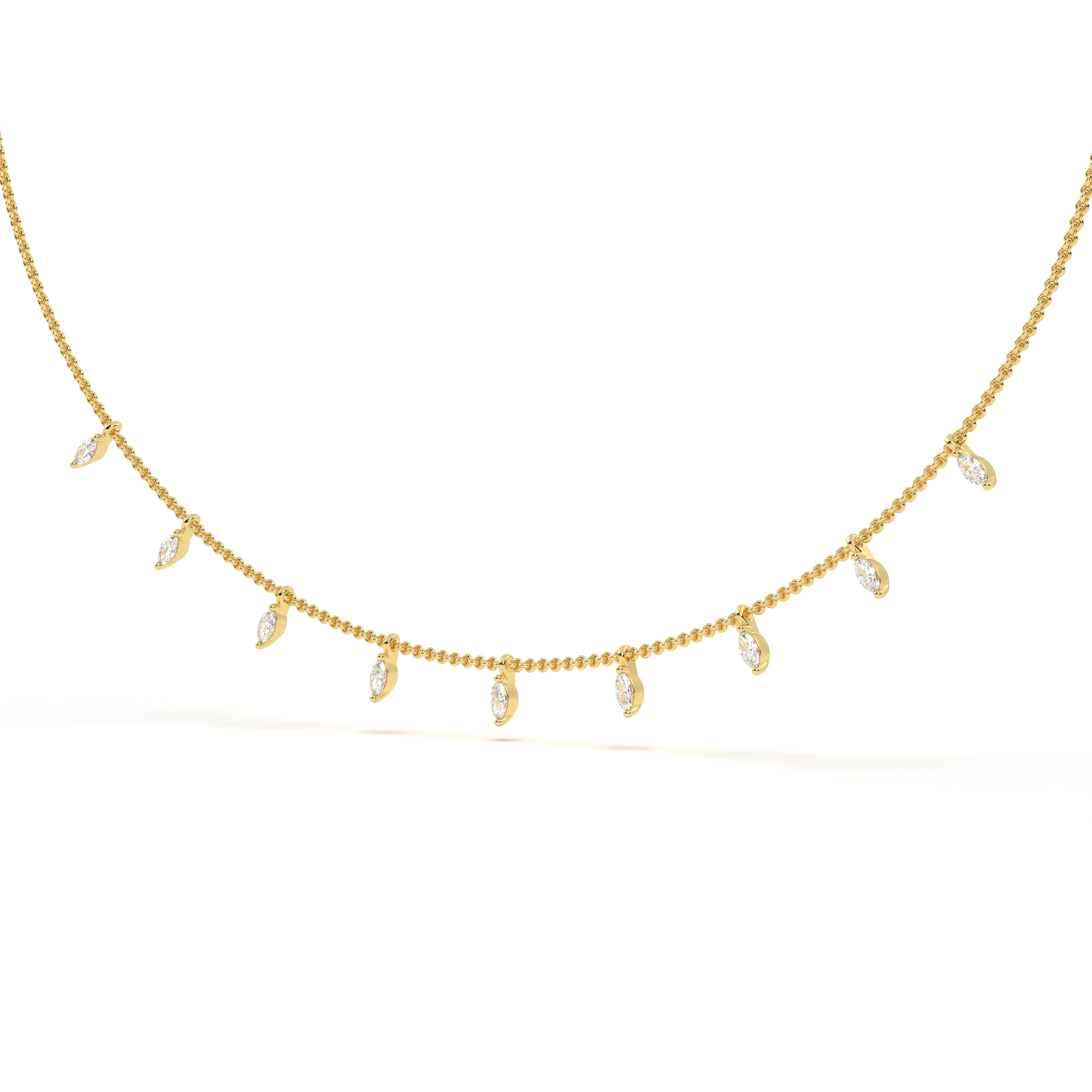 Marquise Diamond Station Necklace