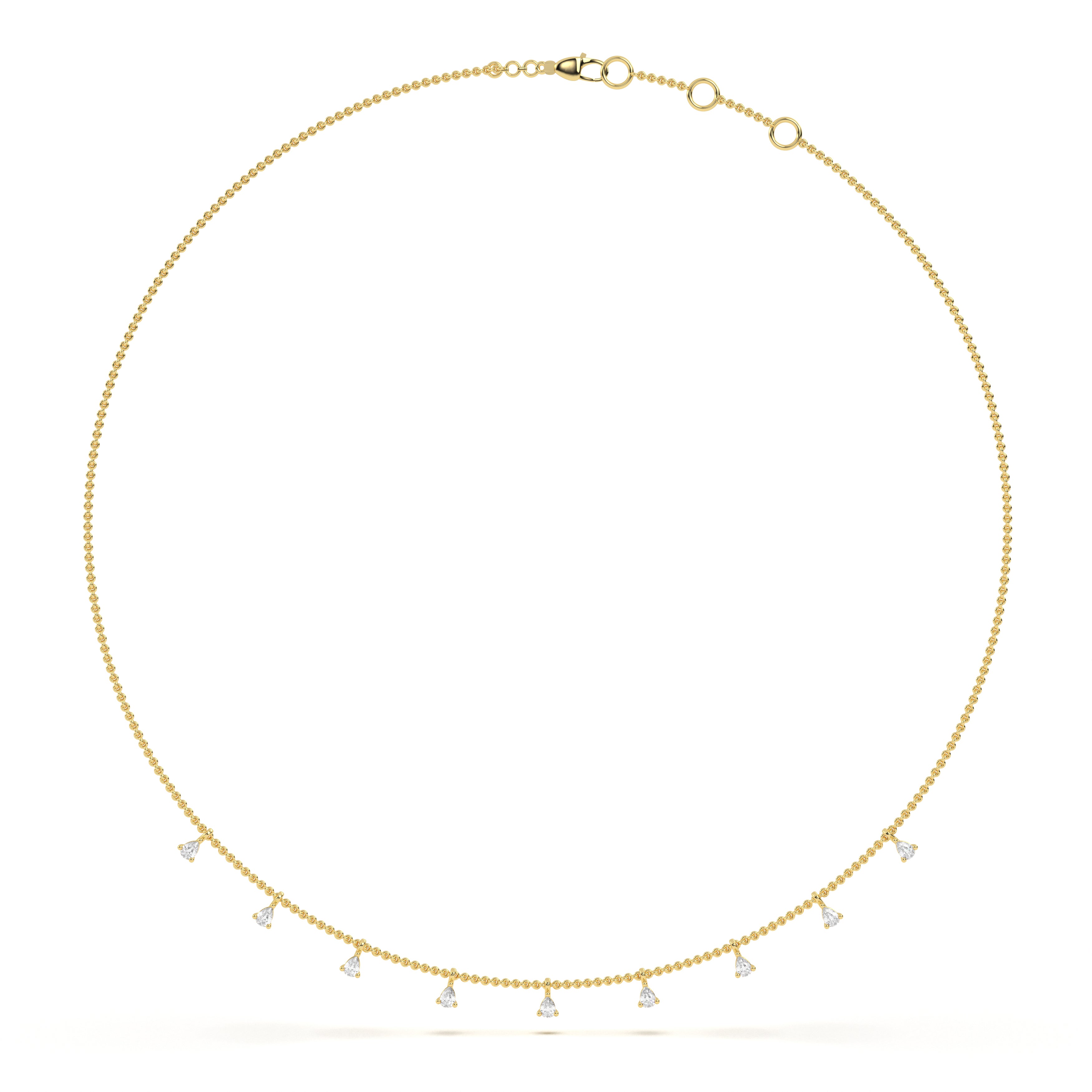 Pear Diamond Station Necklace