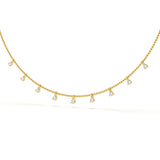 Pear Diamond Station Necklace