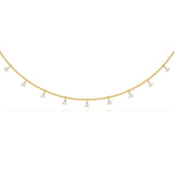 Pear Diamond Station Necklace