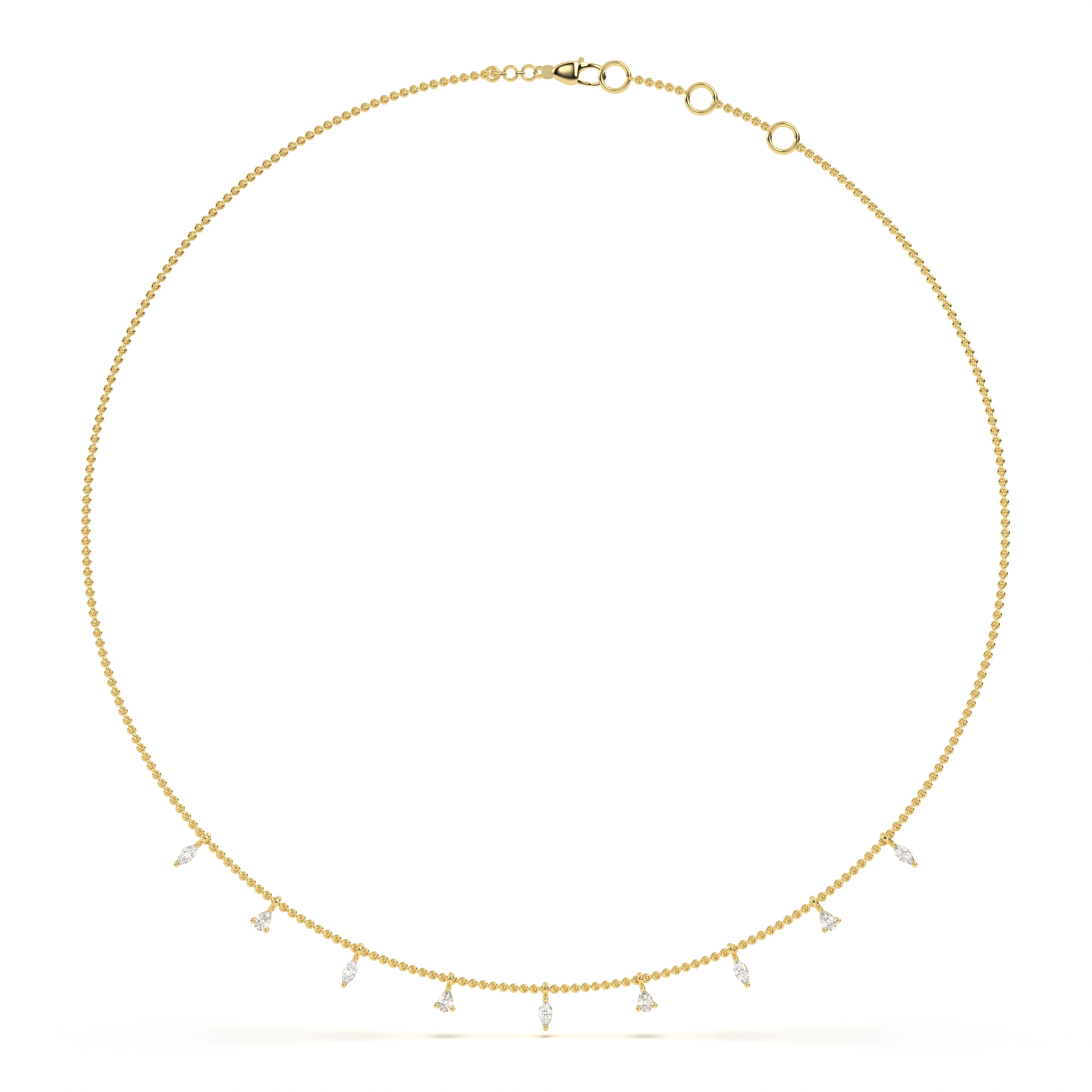 Marquise Pear Station Necklace