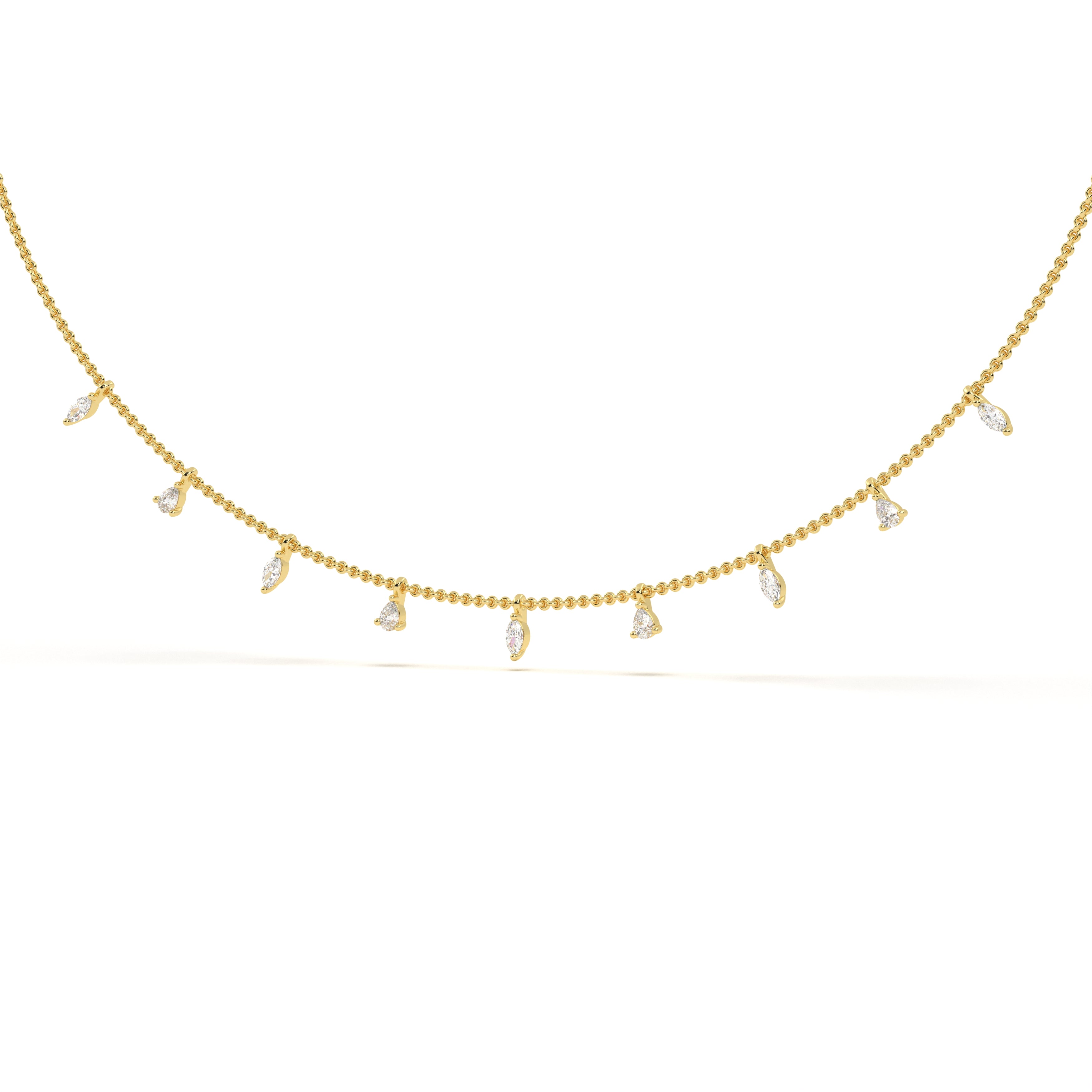 Marquise Pear Station Necklace