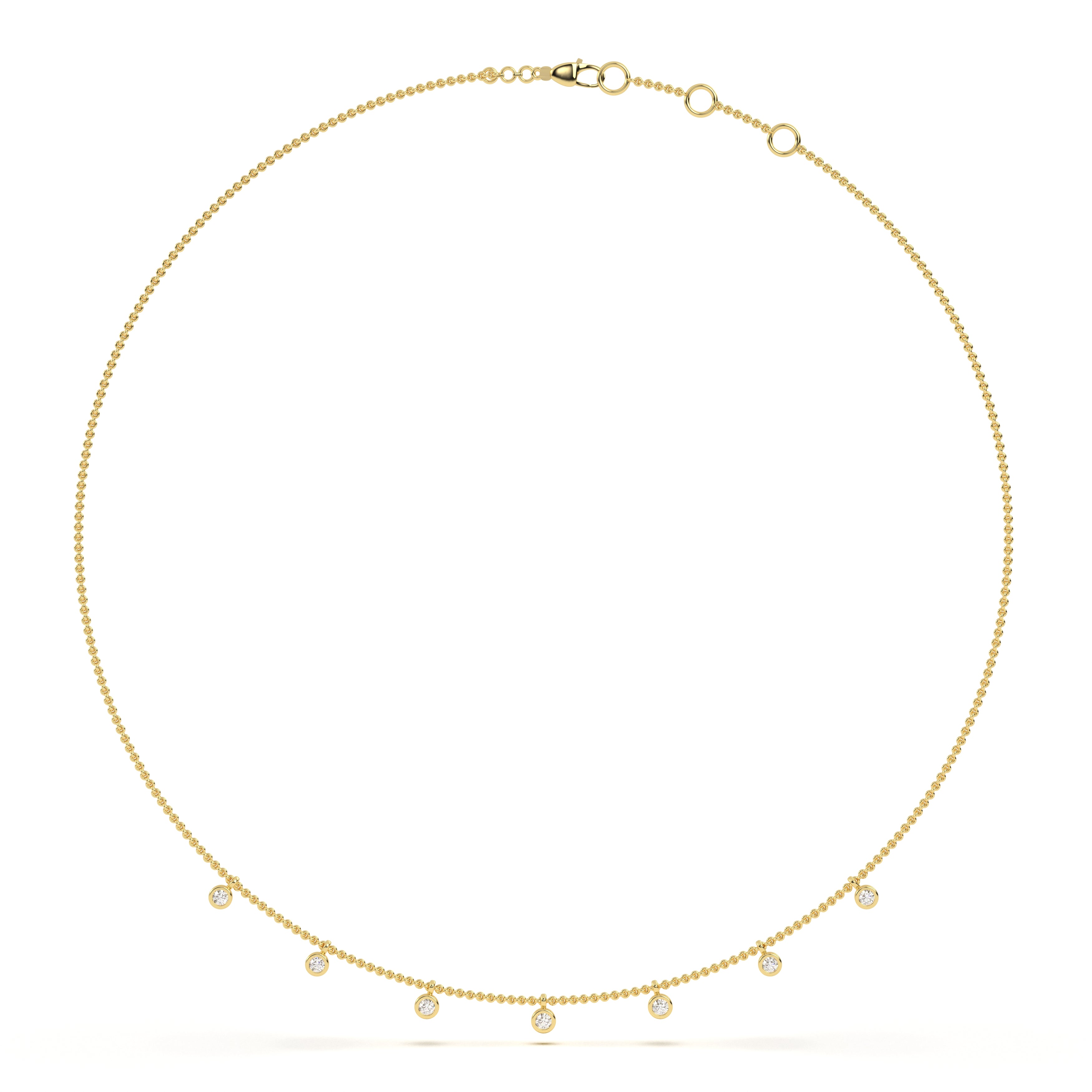 Round Diamond Station Necklace