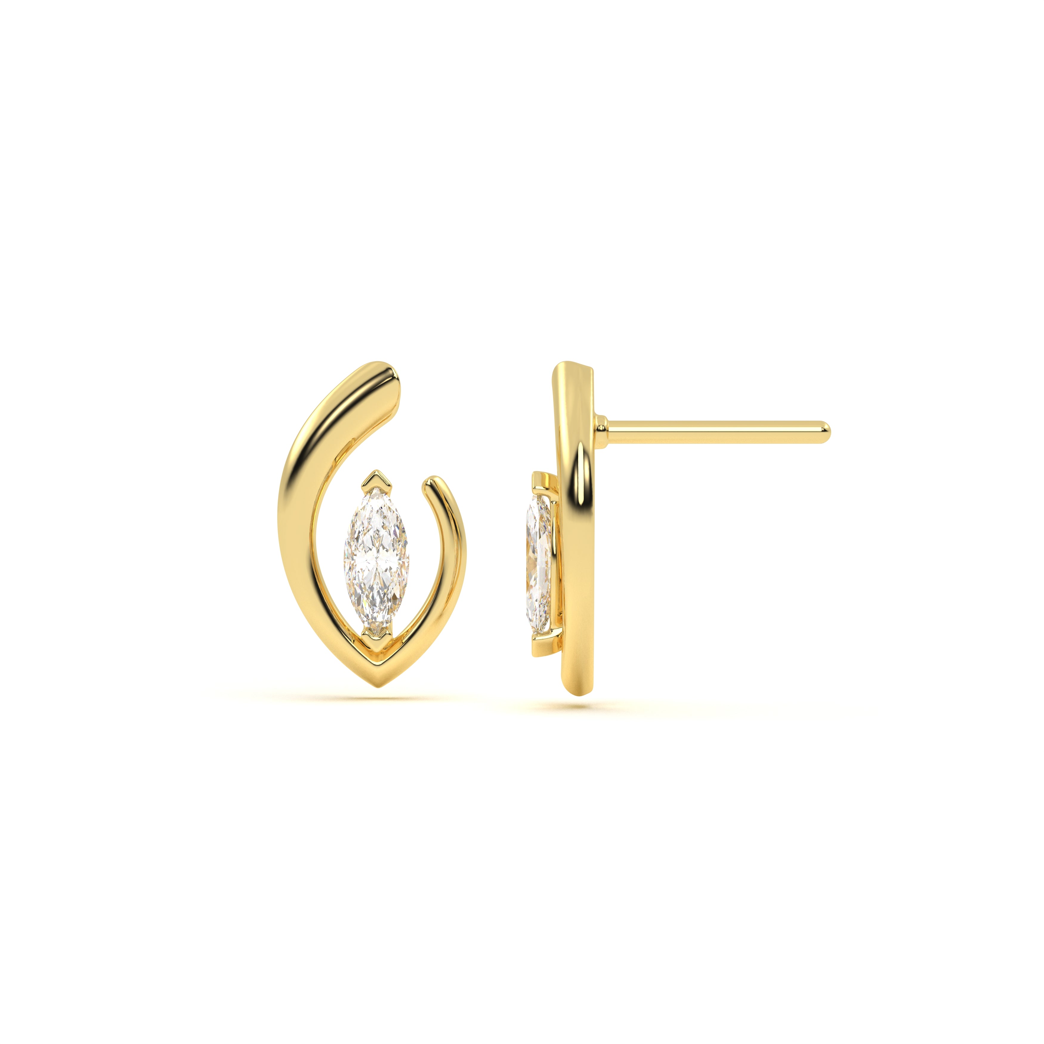 Marquise Diamond Leher Studs