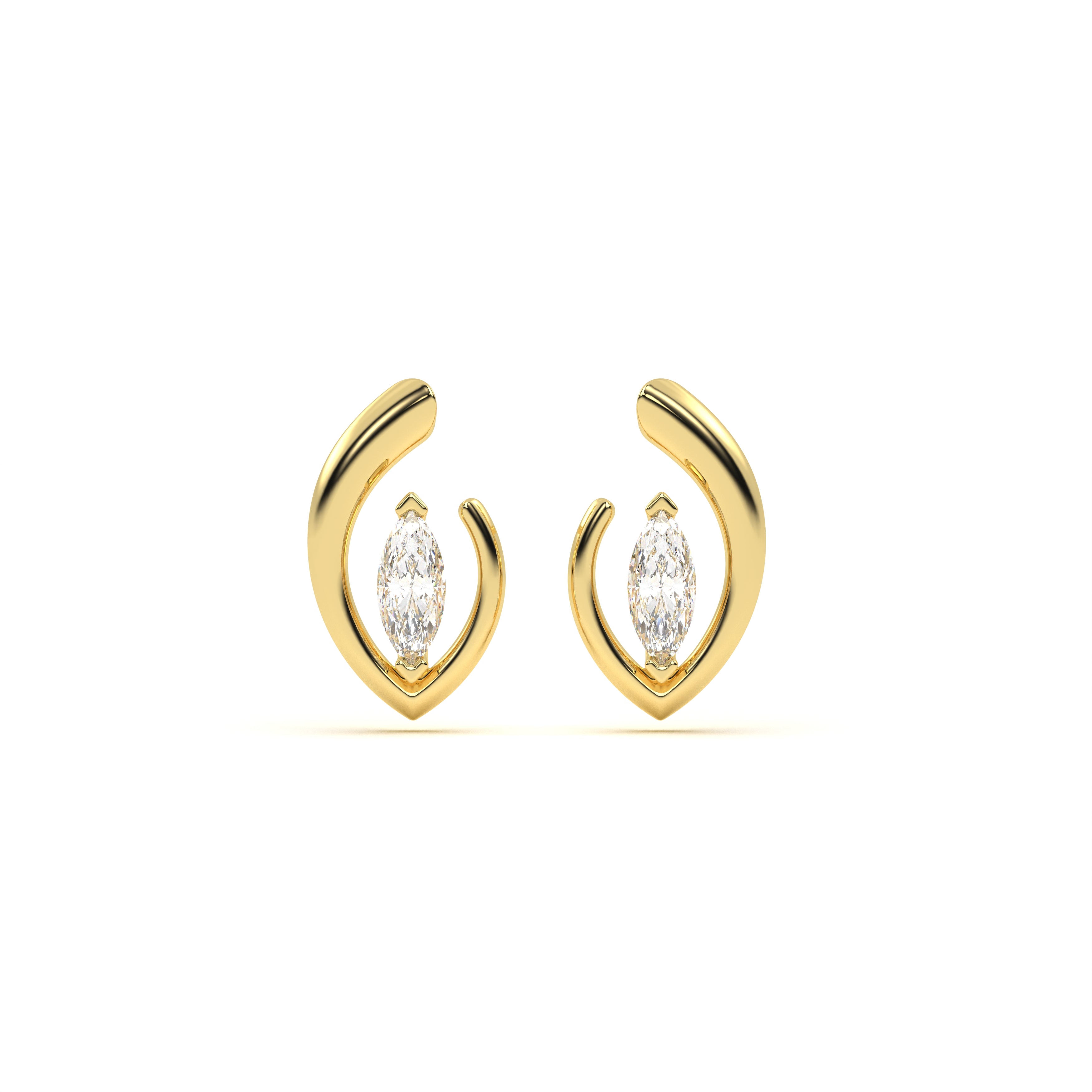 Marquise Diamond Leher Studs
