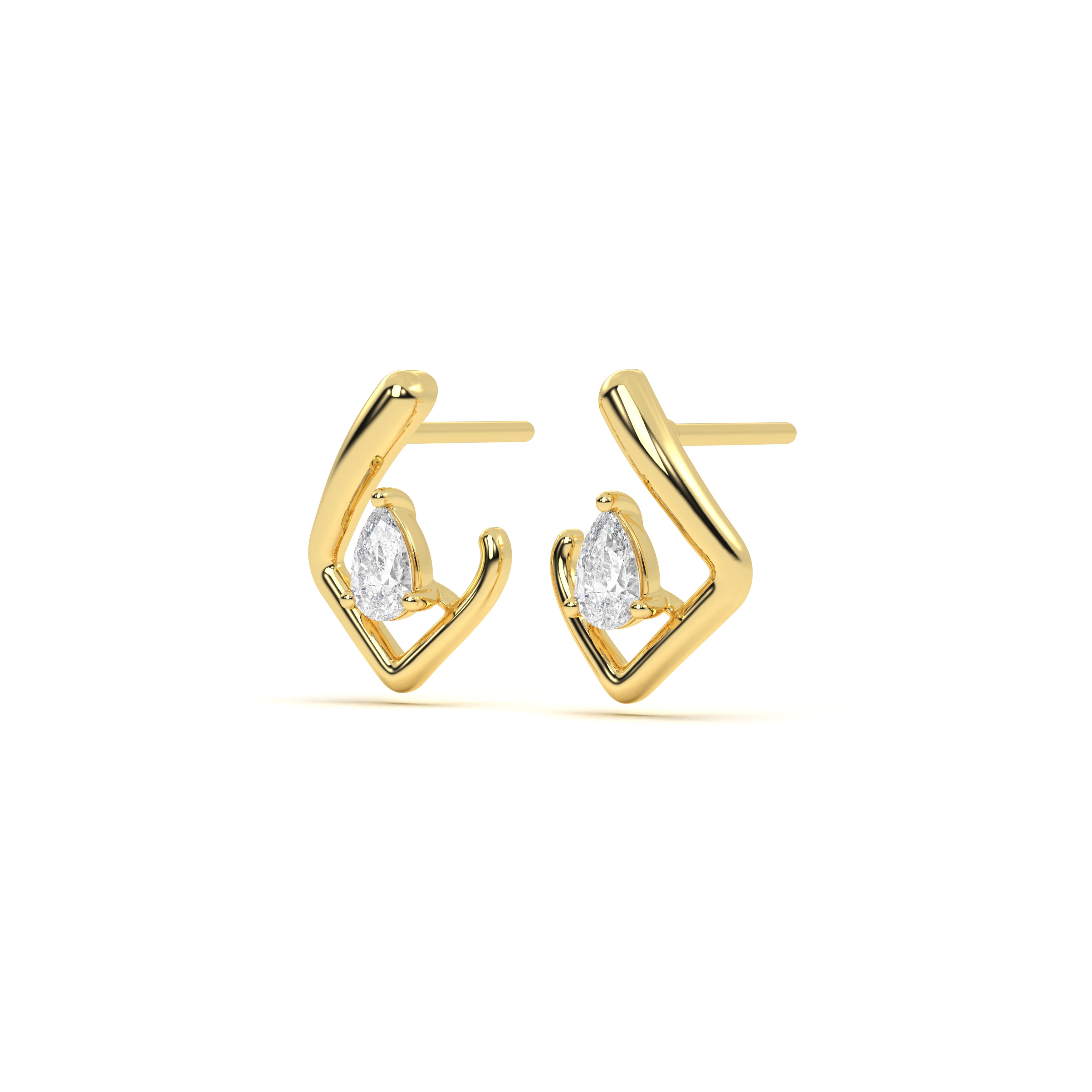 Pear Diamond Leher Studs