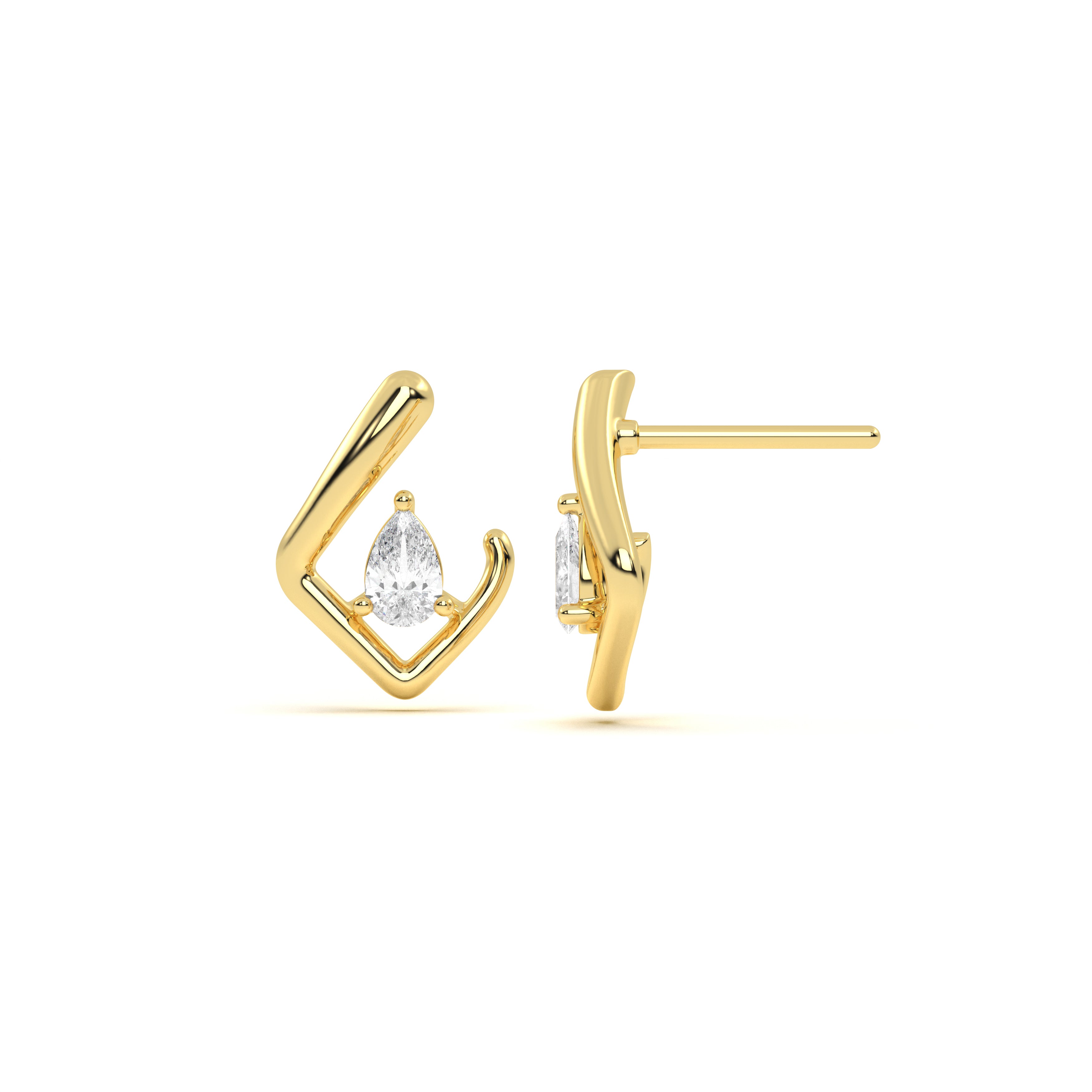 Pear Diamond Leher Studs