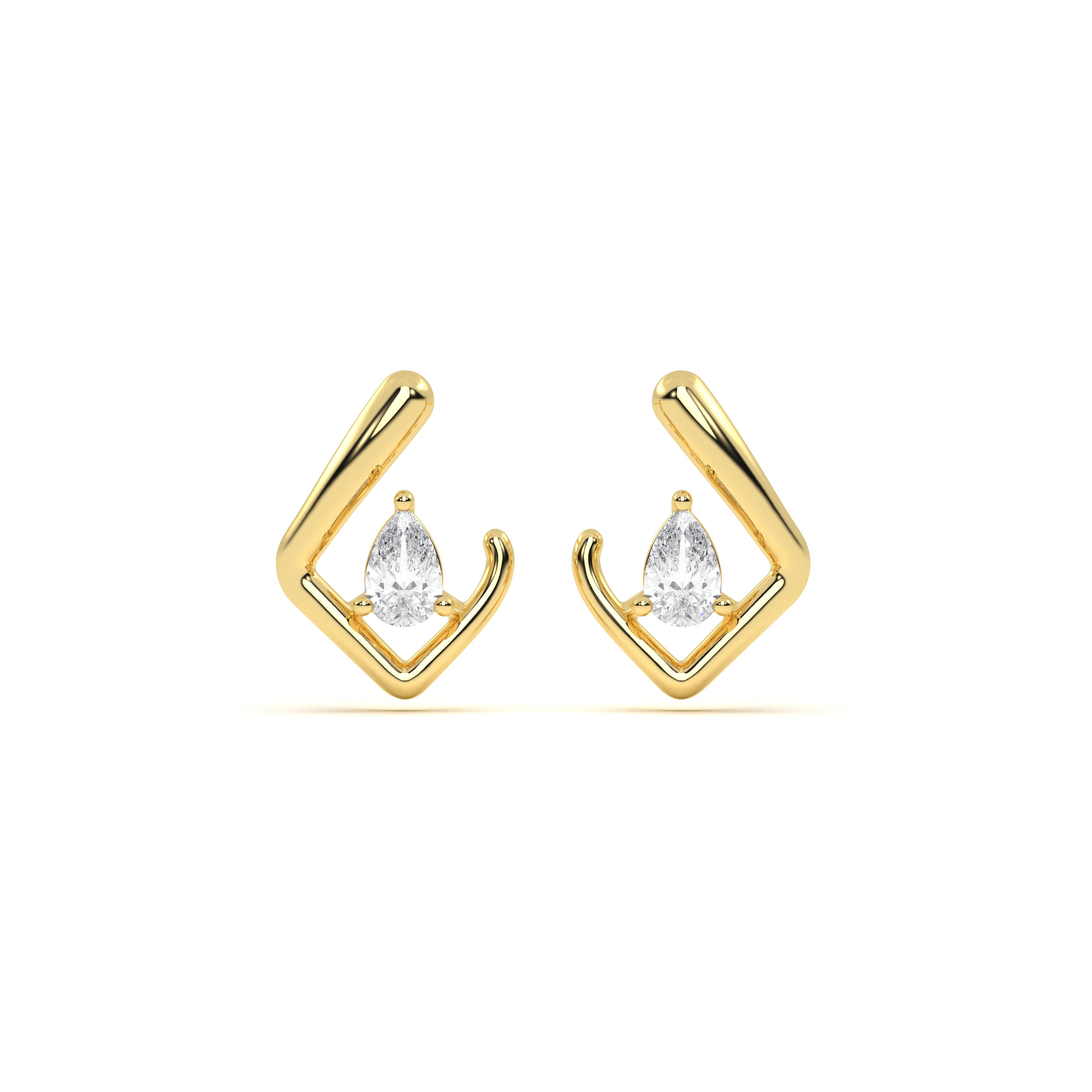 Pear Diamond Leher Studs