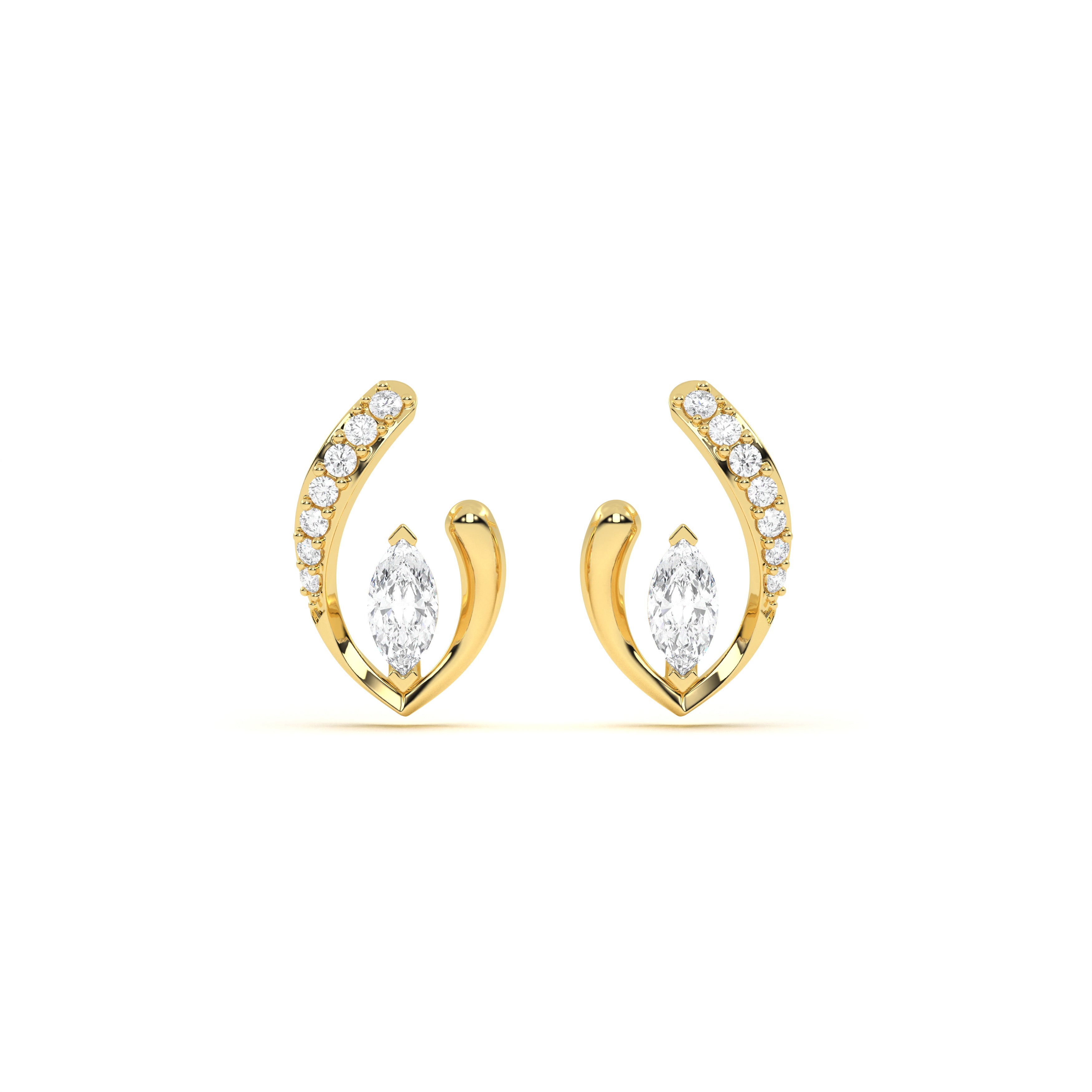 Pave Diamond Leher Studs