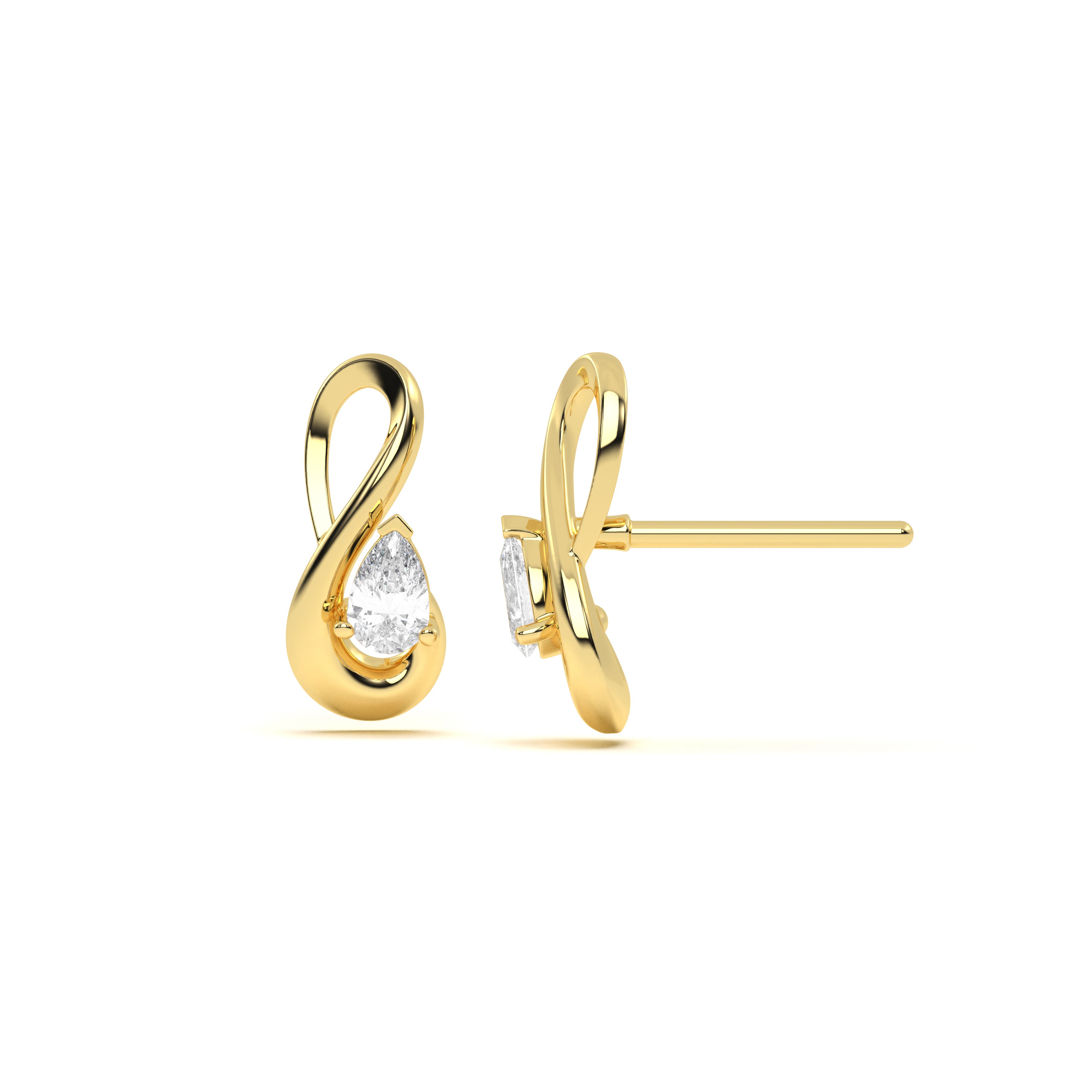 Infinity Diamond Leher Studs