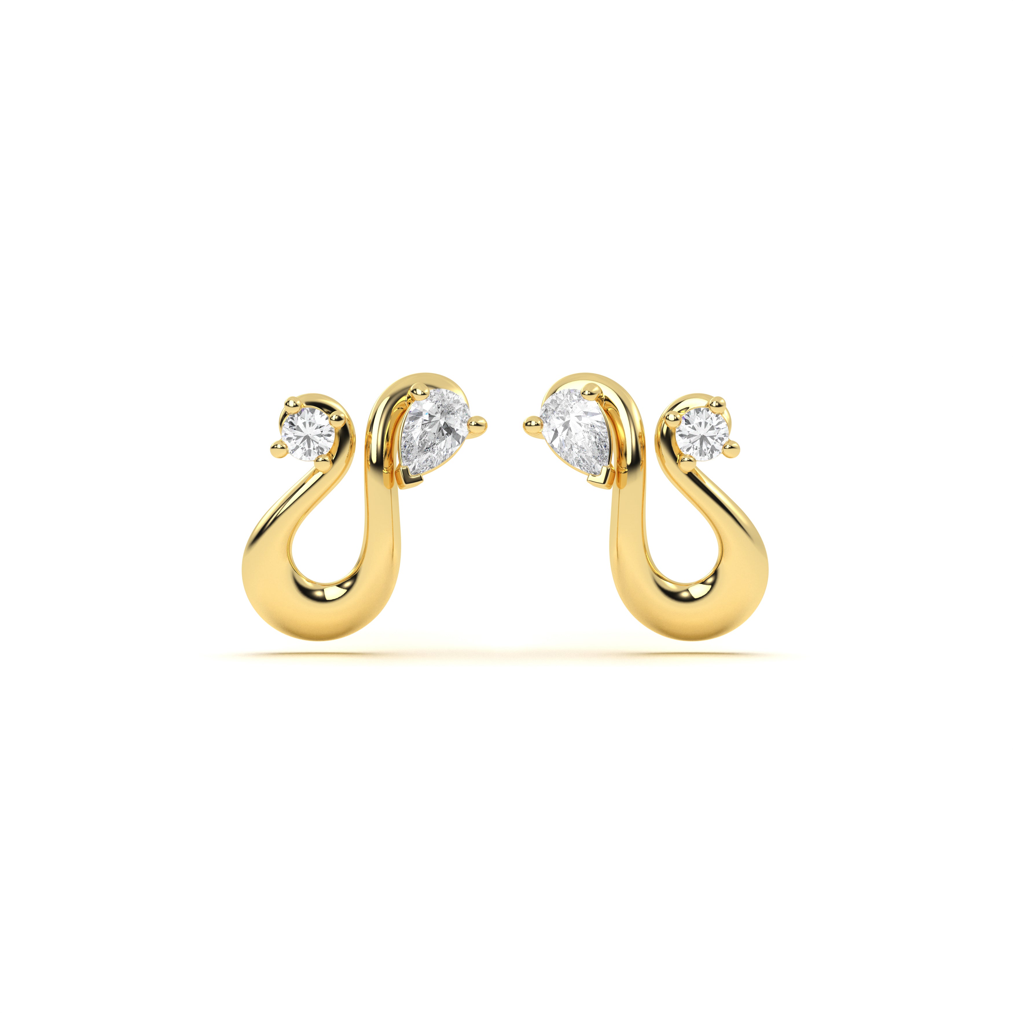 Tide Diamond Leher Studs