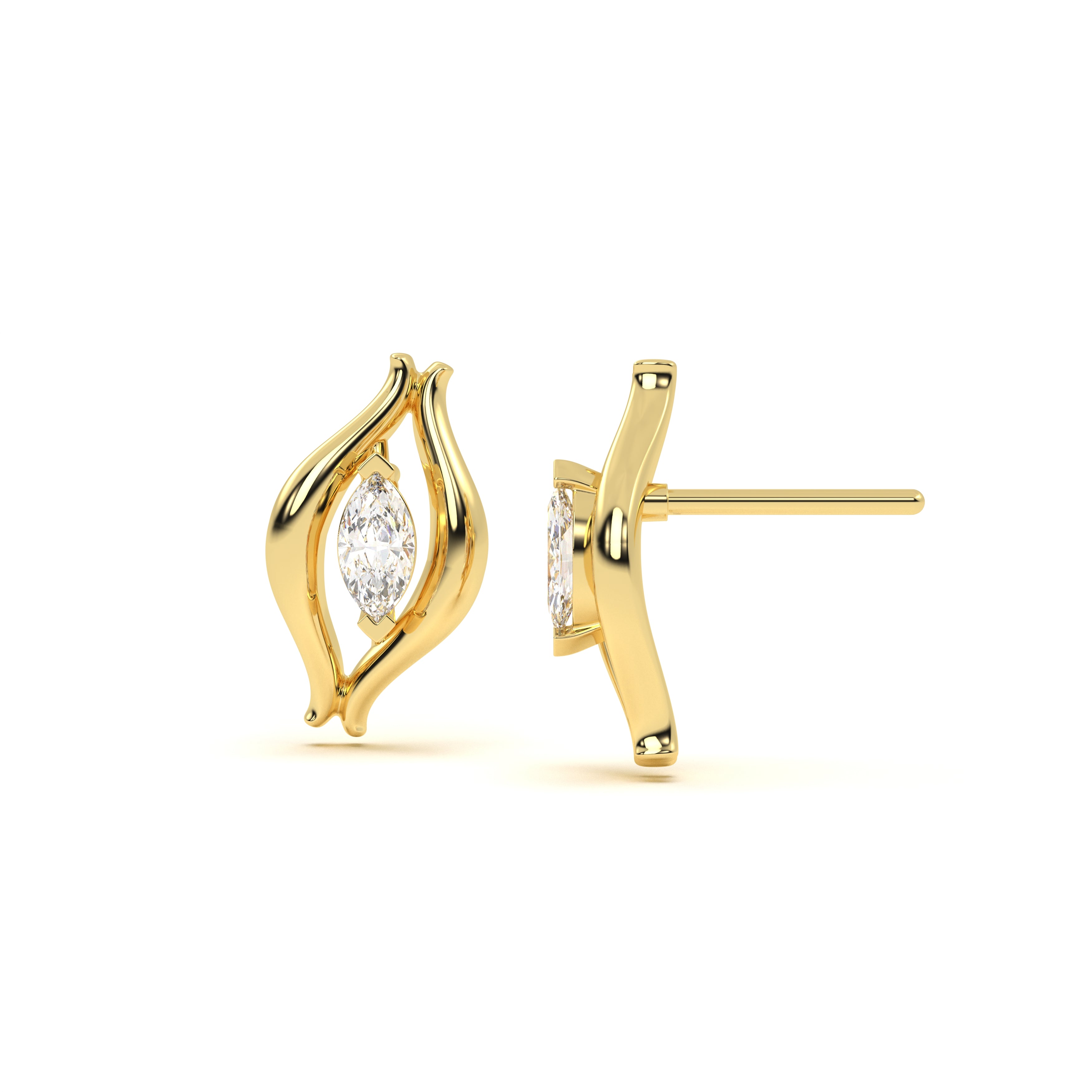 Eye Diamond Leher Studs