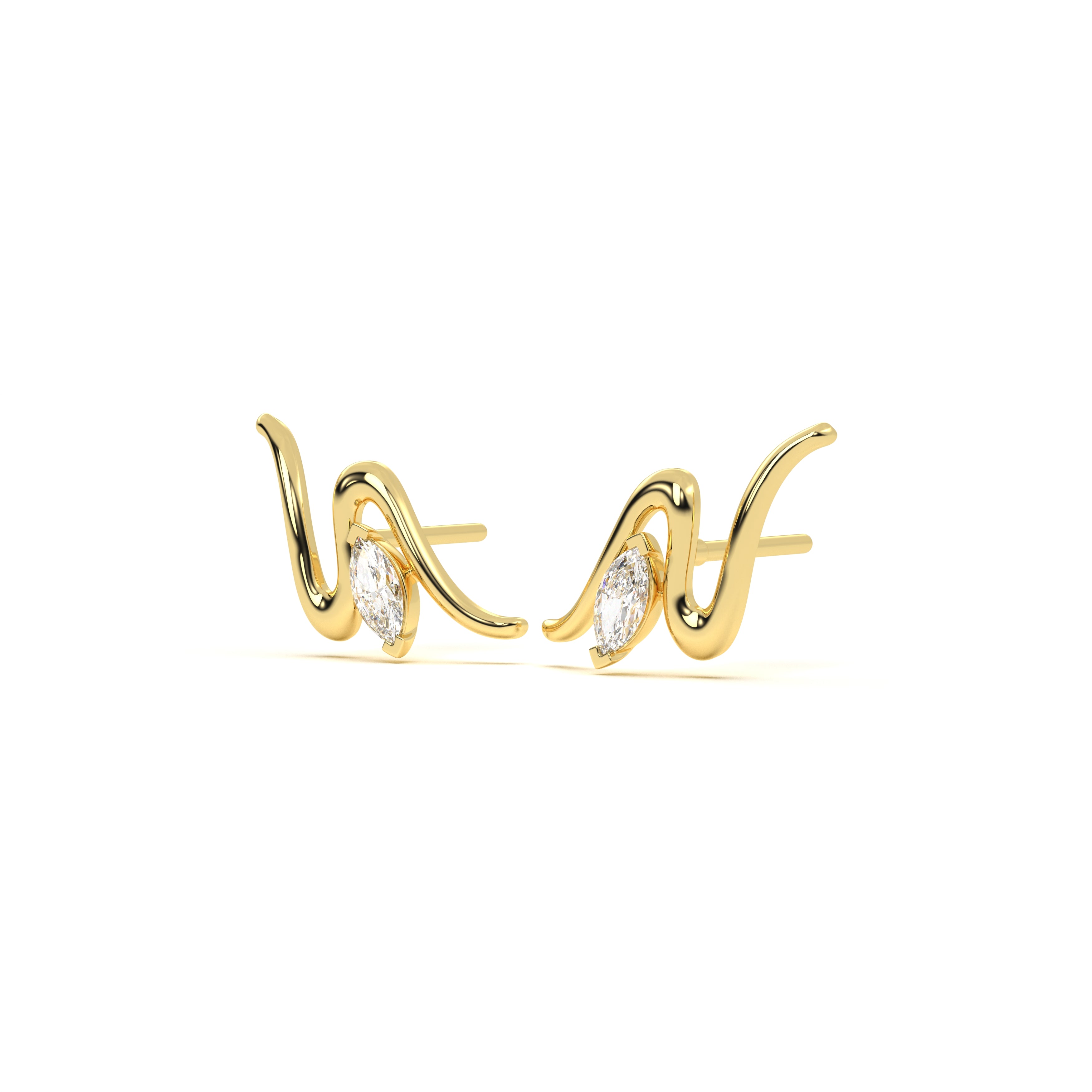 Tide Diamond Leher Studs
