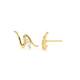 Tide Diamond Leher Studs
