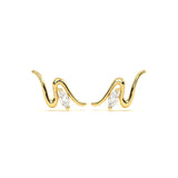 Tide Diamond Leher Studs
